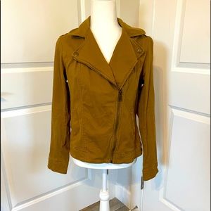 EUC Stretchy Tan Moto Jacket, Medium